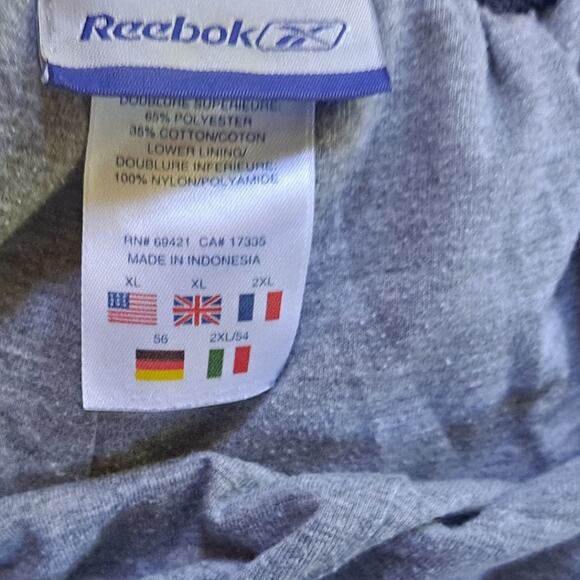 Reebok Track Pants Lined with Side Zippers Blue‎ with White Striped Size XL - Picture 3 of 4